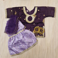 (0-3 months to Adult XXL ) Purple chiffon/banarsi gharara