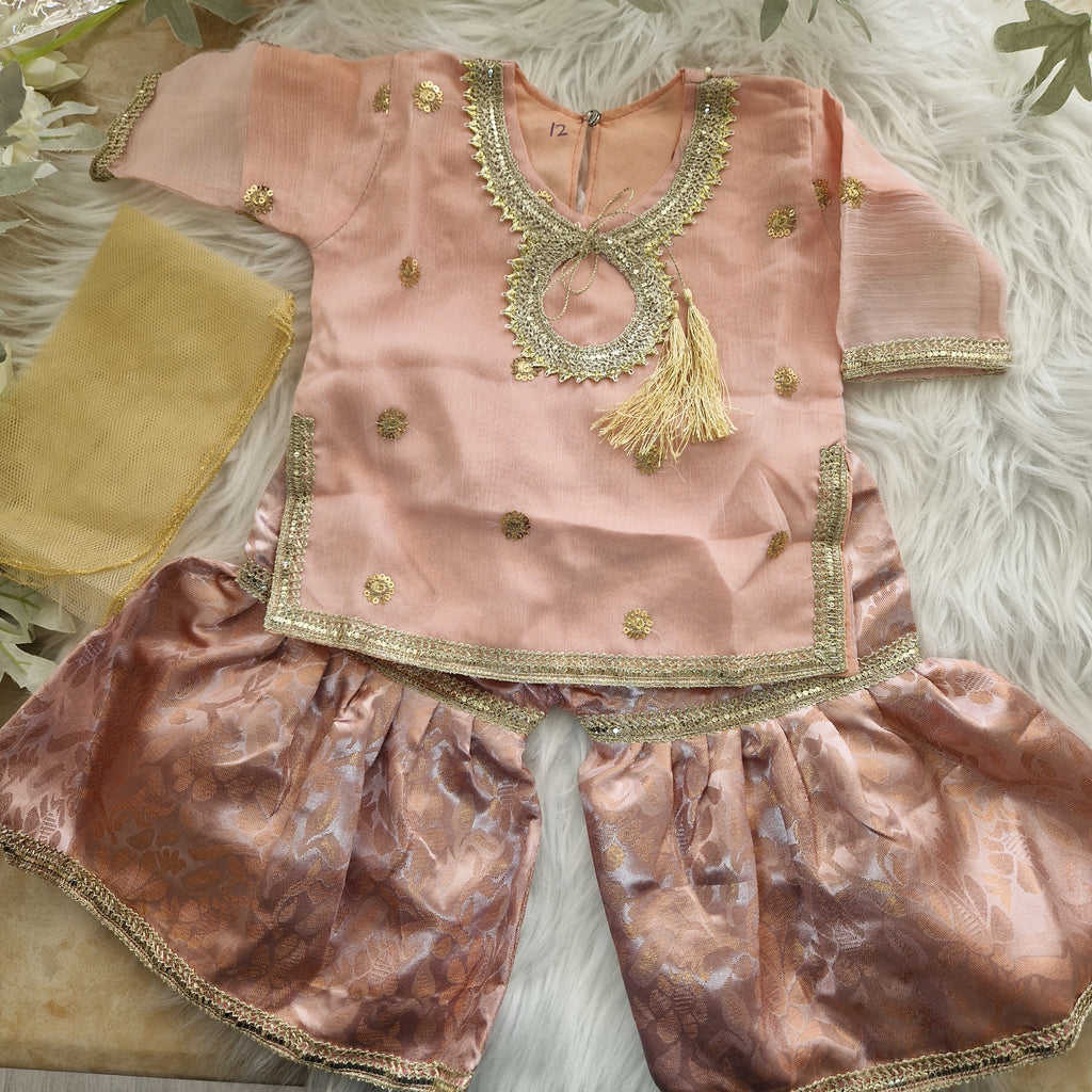 Pink lengha / gharara(0-3 months to adult xl)