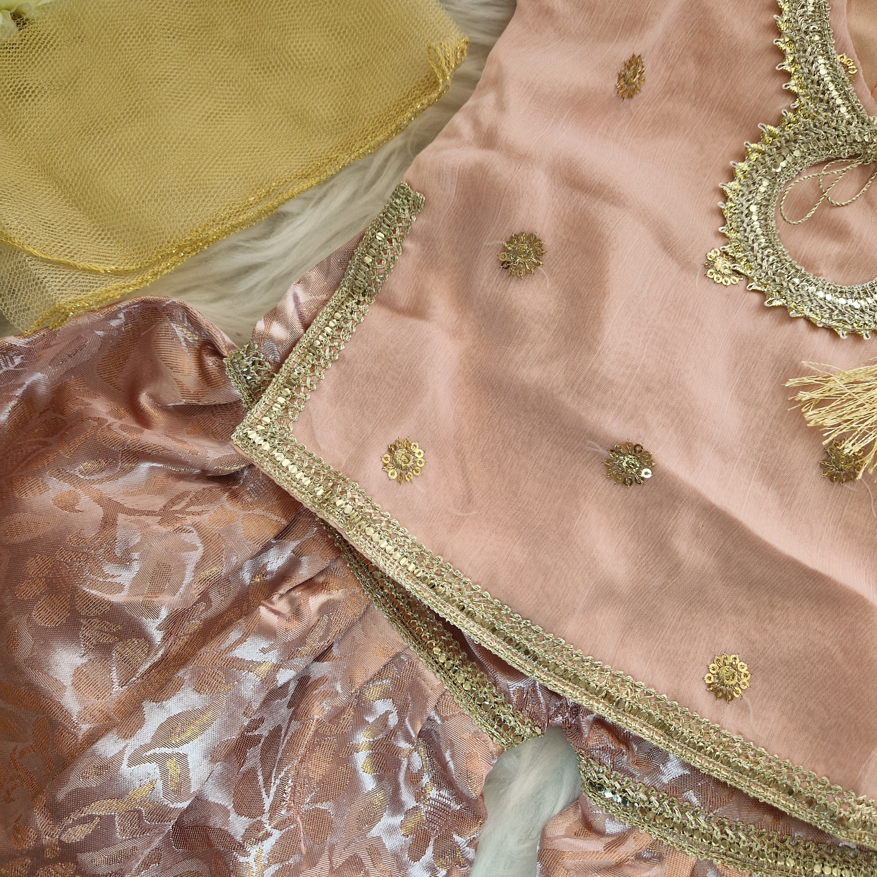 Pink lengha / gharara(0-3 months to adult xl)