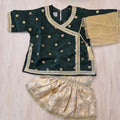Gold and green gharara set