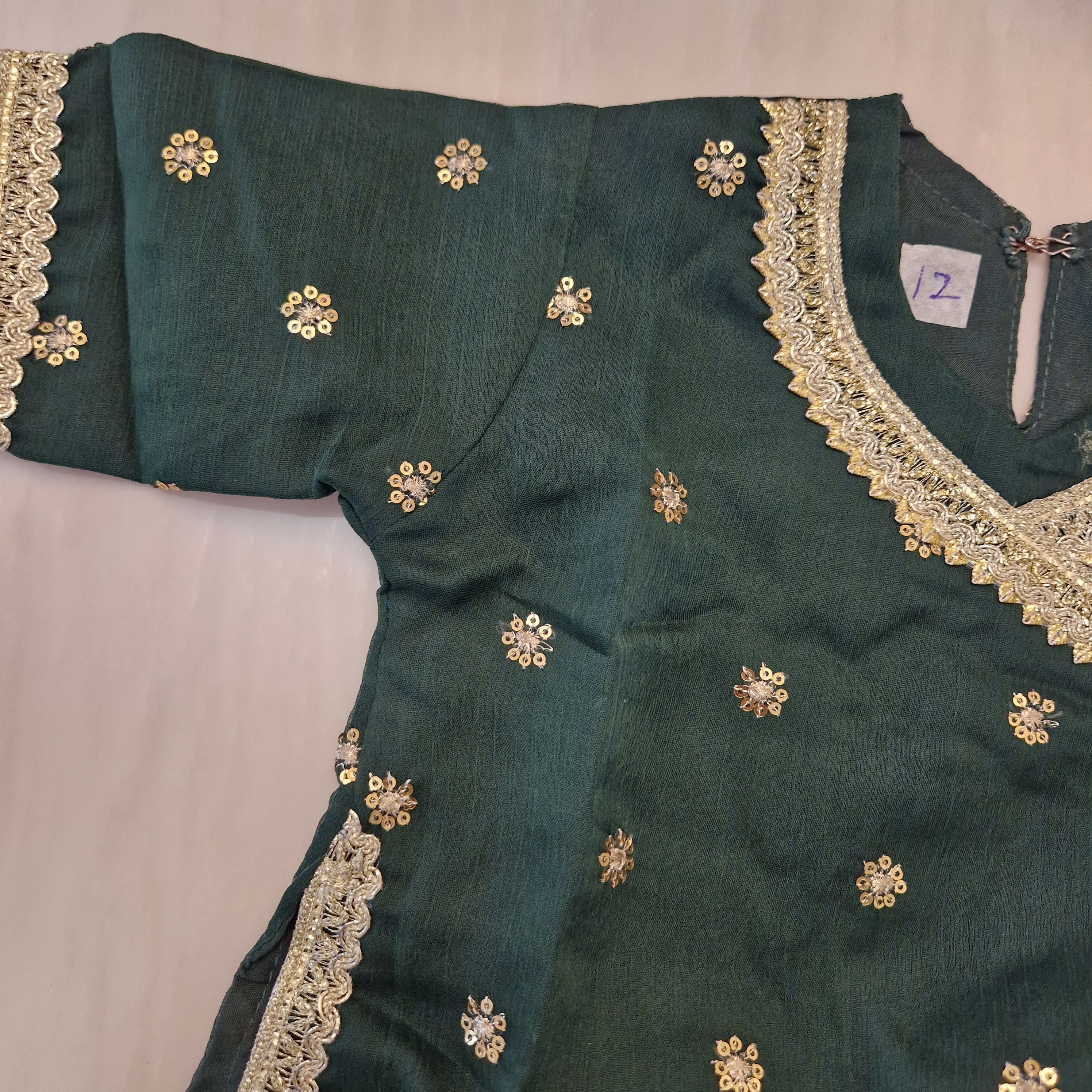 Gold and green gharara set