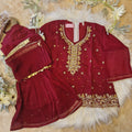 Maroon heavy gharara (6 months to 4 years)