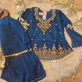 Teal (not blue) heavy gharara (6 months to 4 years)