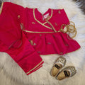 Dark pink frock with trousers