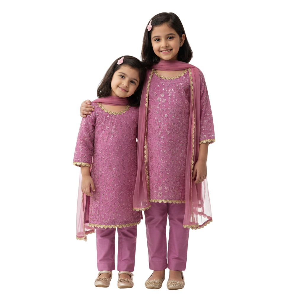 Purple chiffon 3 piece