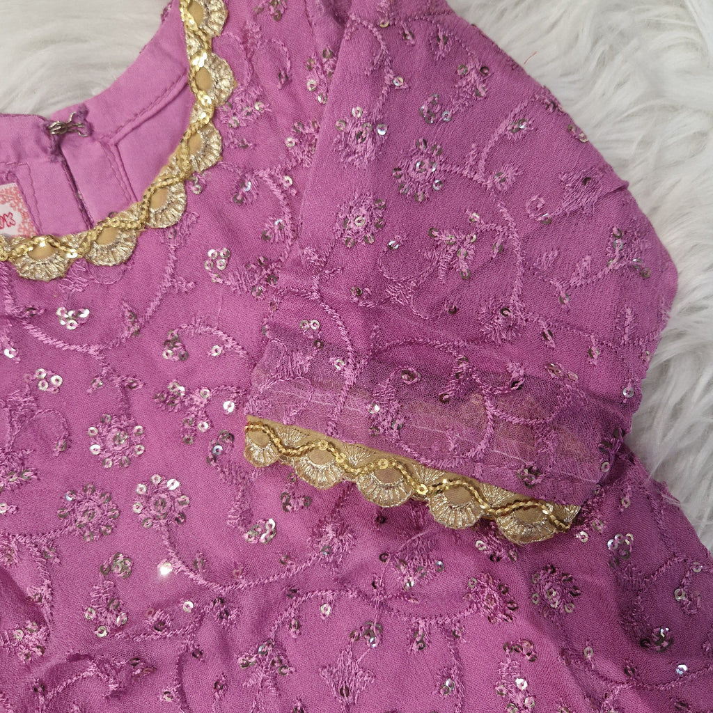 Purple chiffon 3 piece