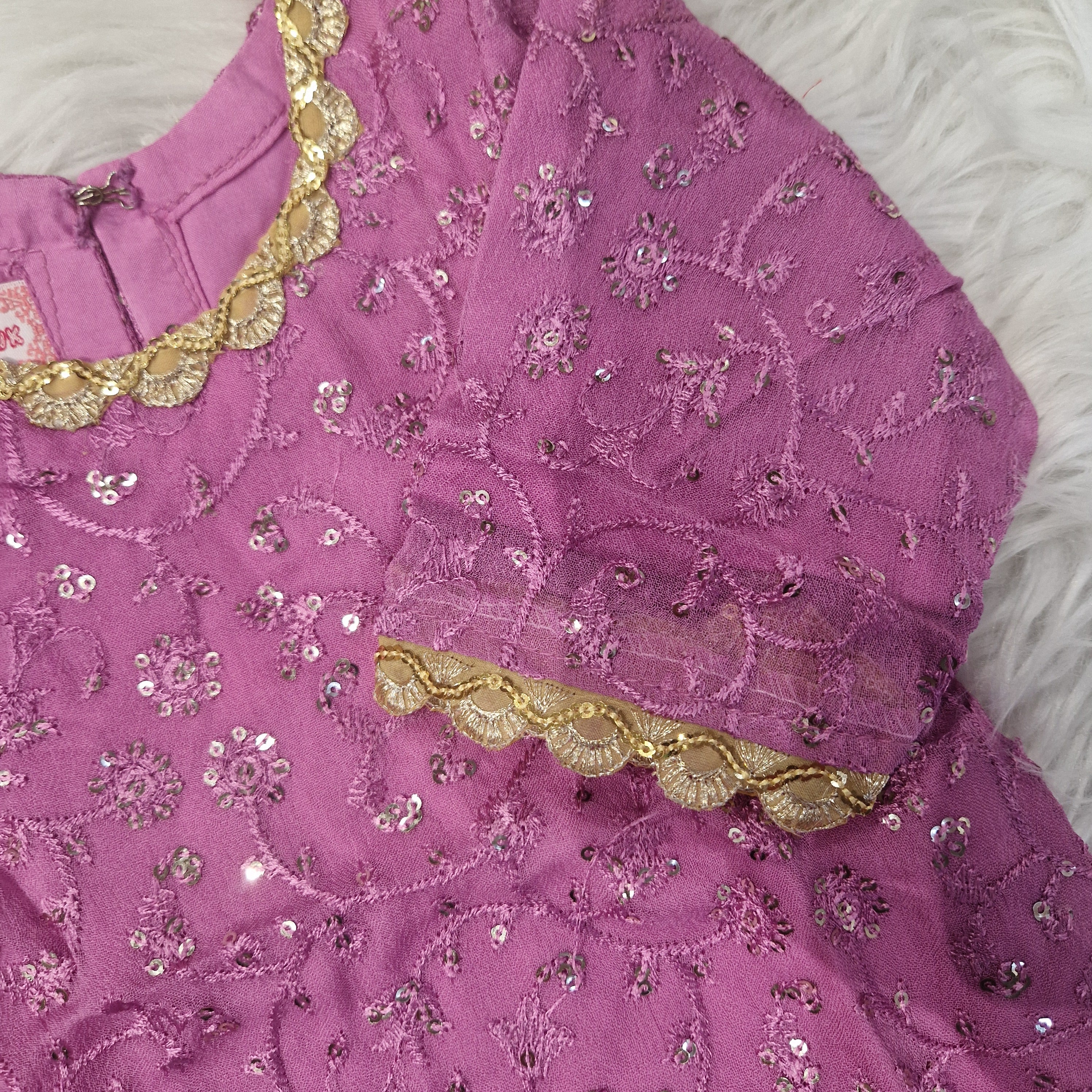 Purple chiffon 3 piece