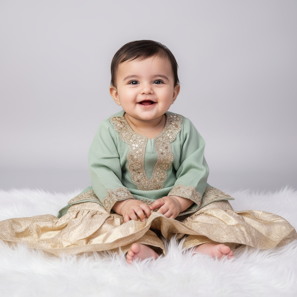 Mint with gold gharara
