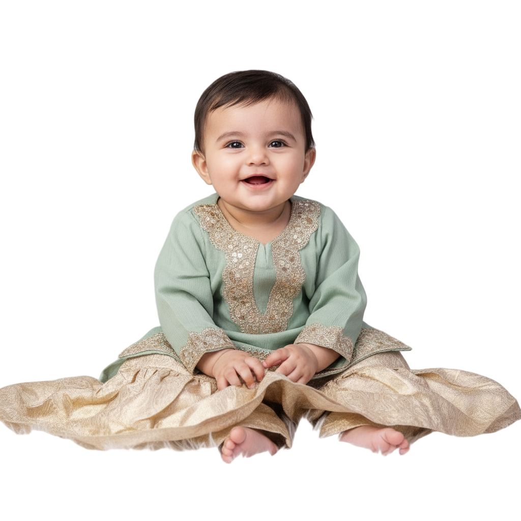 Mint with gold gharara