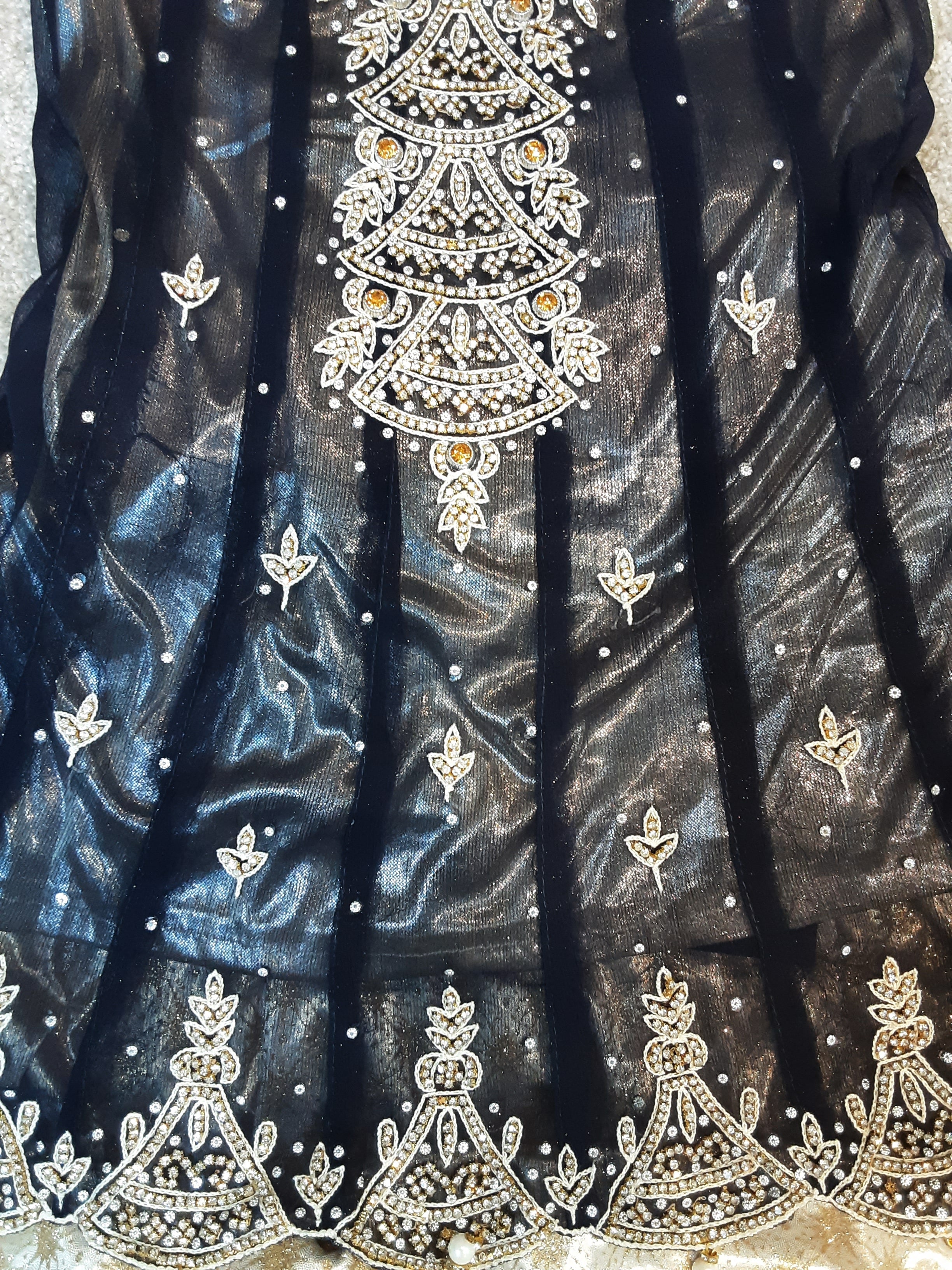 Navy blue/ gold with skirt (6-10 years)