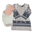 6-7 and 11-12- cream/peach with black