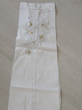 White embroidered trousers with beads (7-8 years)