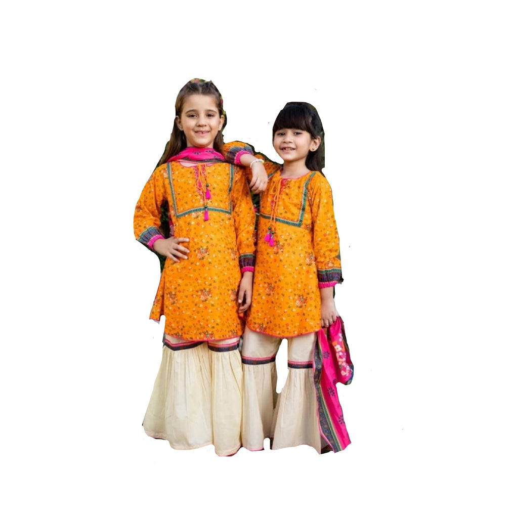 Senorita orange cream gharara (7-8 yr)