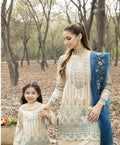 Simrans Beige/Blue Mother-Daughter (14-15 Years Only)