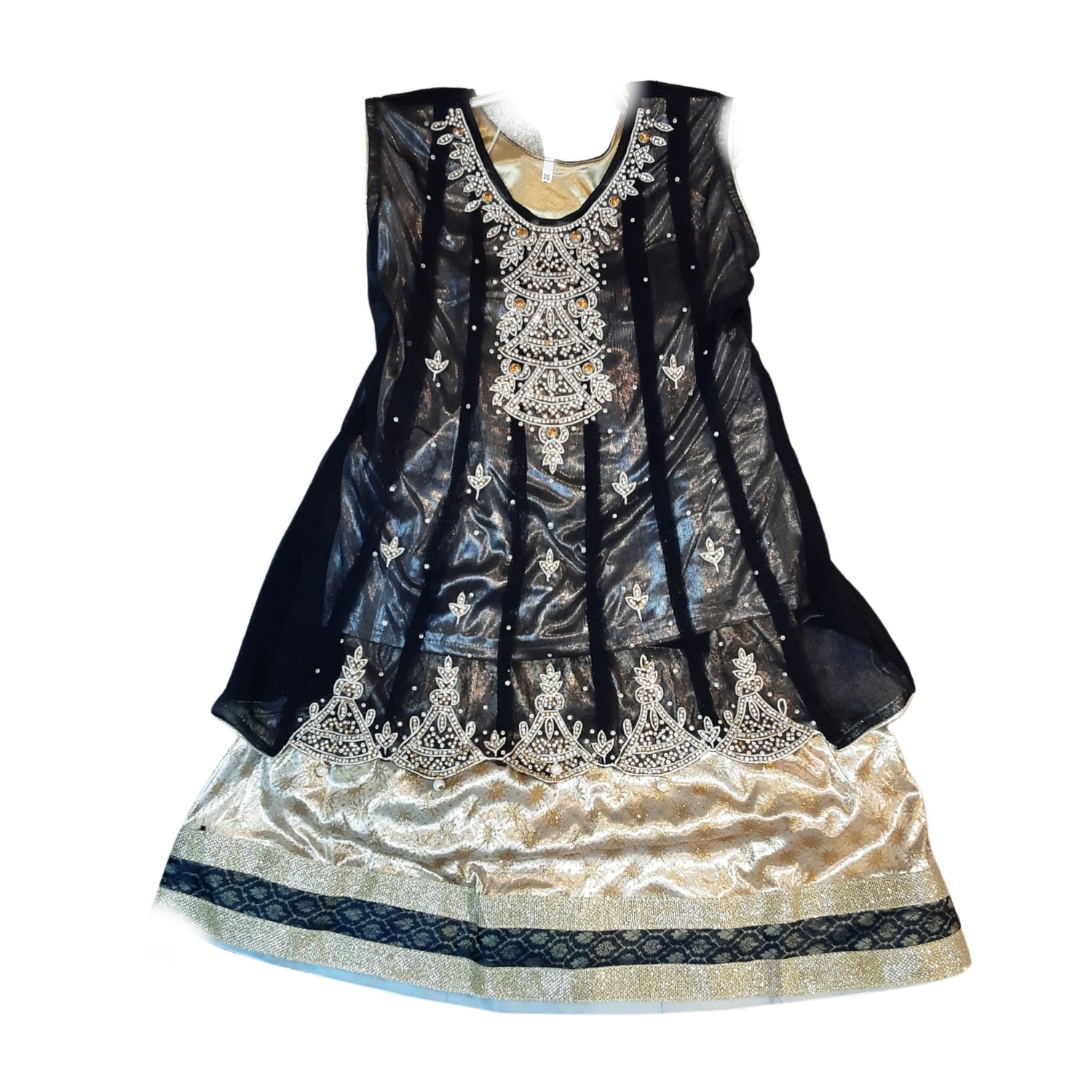 Navy blue/ gold with skirt (6-10 years)