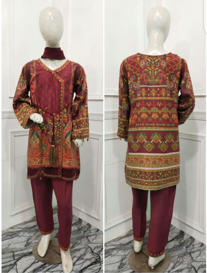 3 piece red winter cotton (10-14 years)