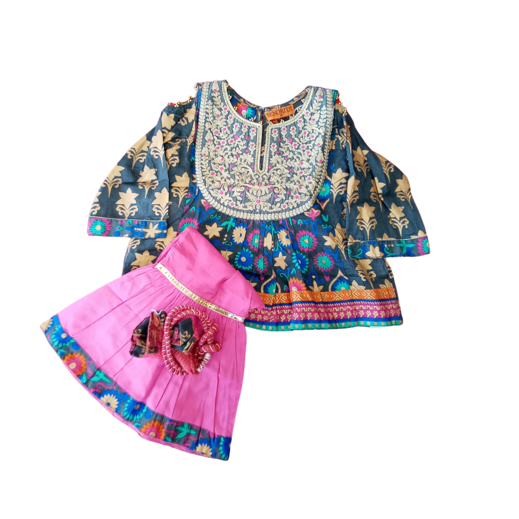 Senorita purple/ multi gharara (1-8 years)