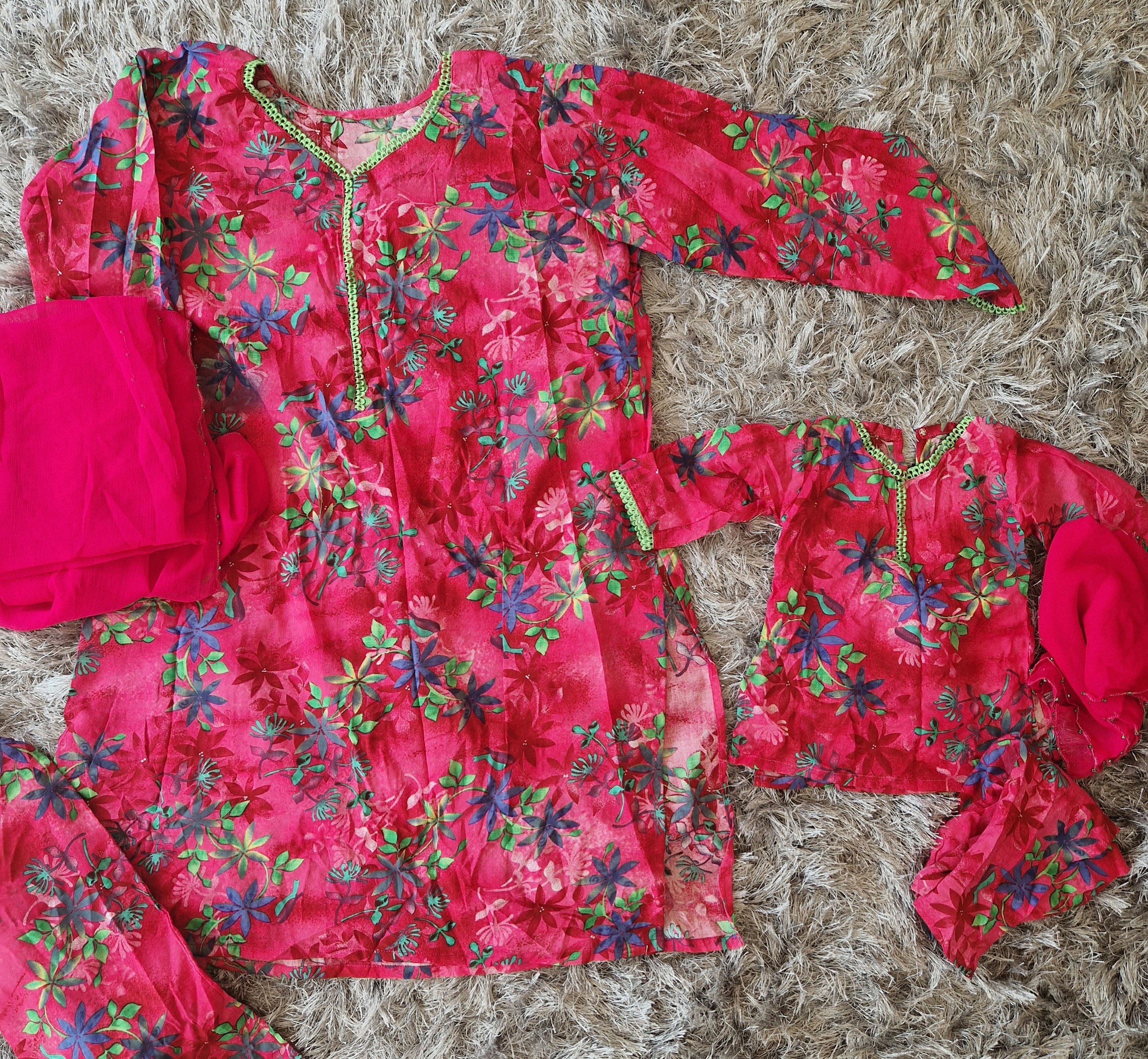 Pink cotton (adult small and 1-2 years)