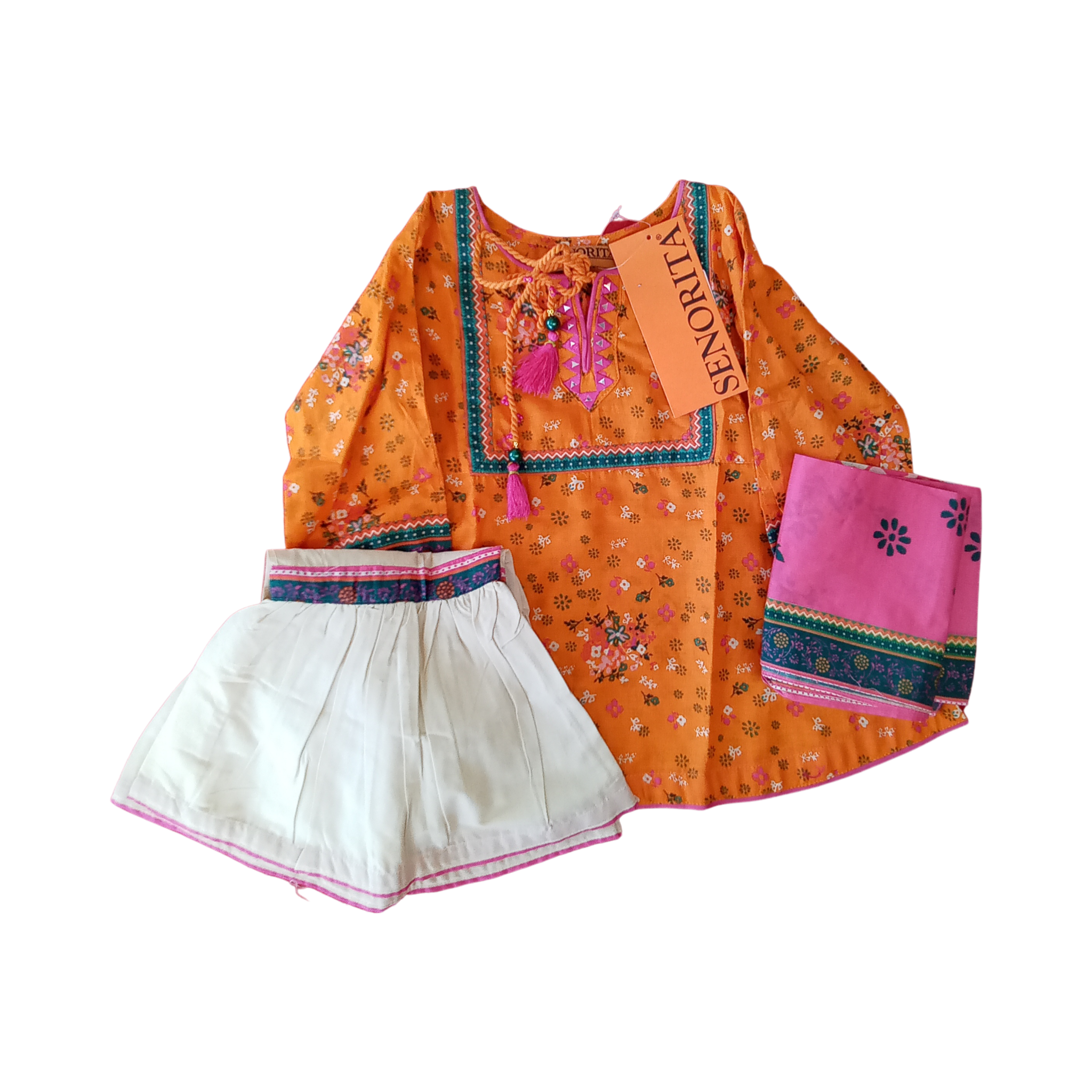 Senorita orange cream gharara (7-8 yr)