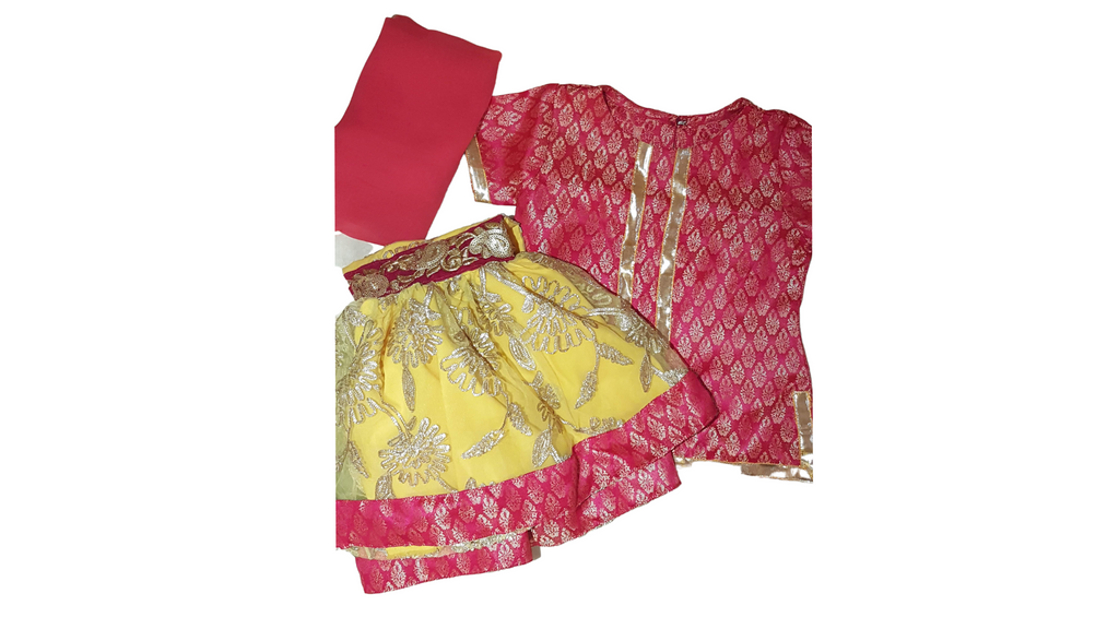 Yellow/pink gharara [3 and 7 yrs]
