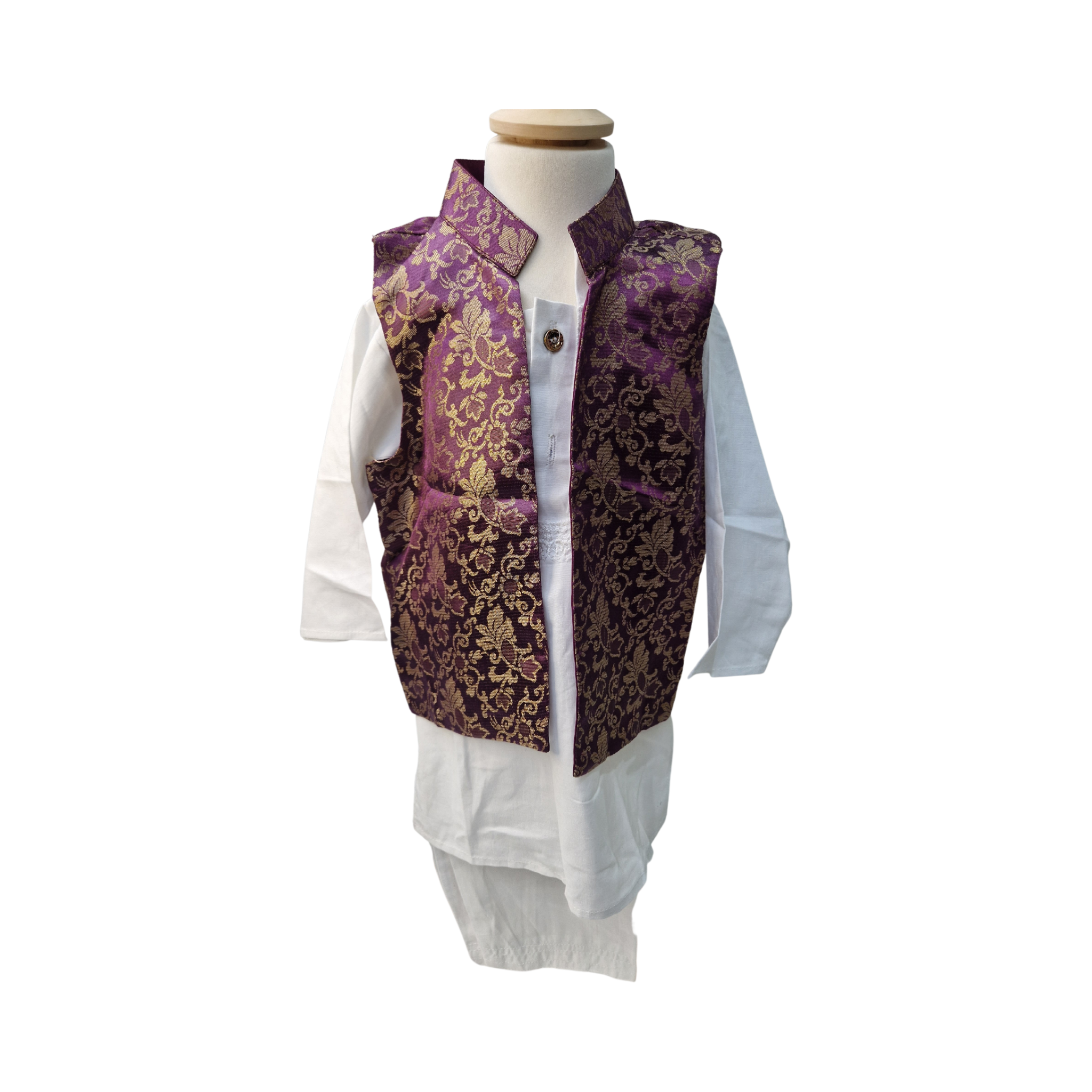 Plum Gharara with Matching Mum Maxi and Matching Boys