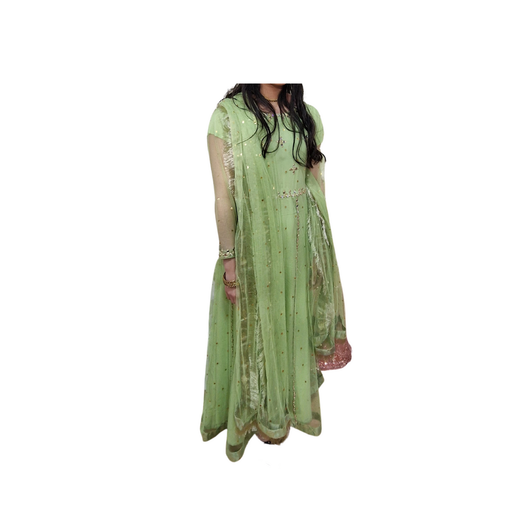 Peach Pink Mirrored Gharara with Matching Mum Maxi and Matching Boys