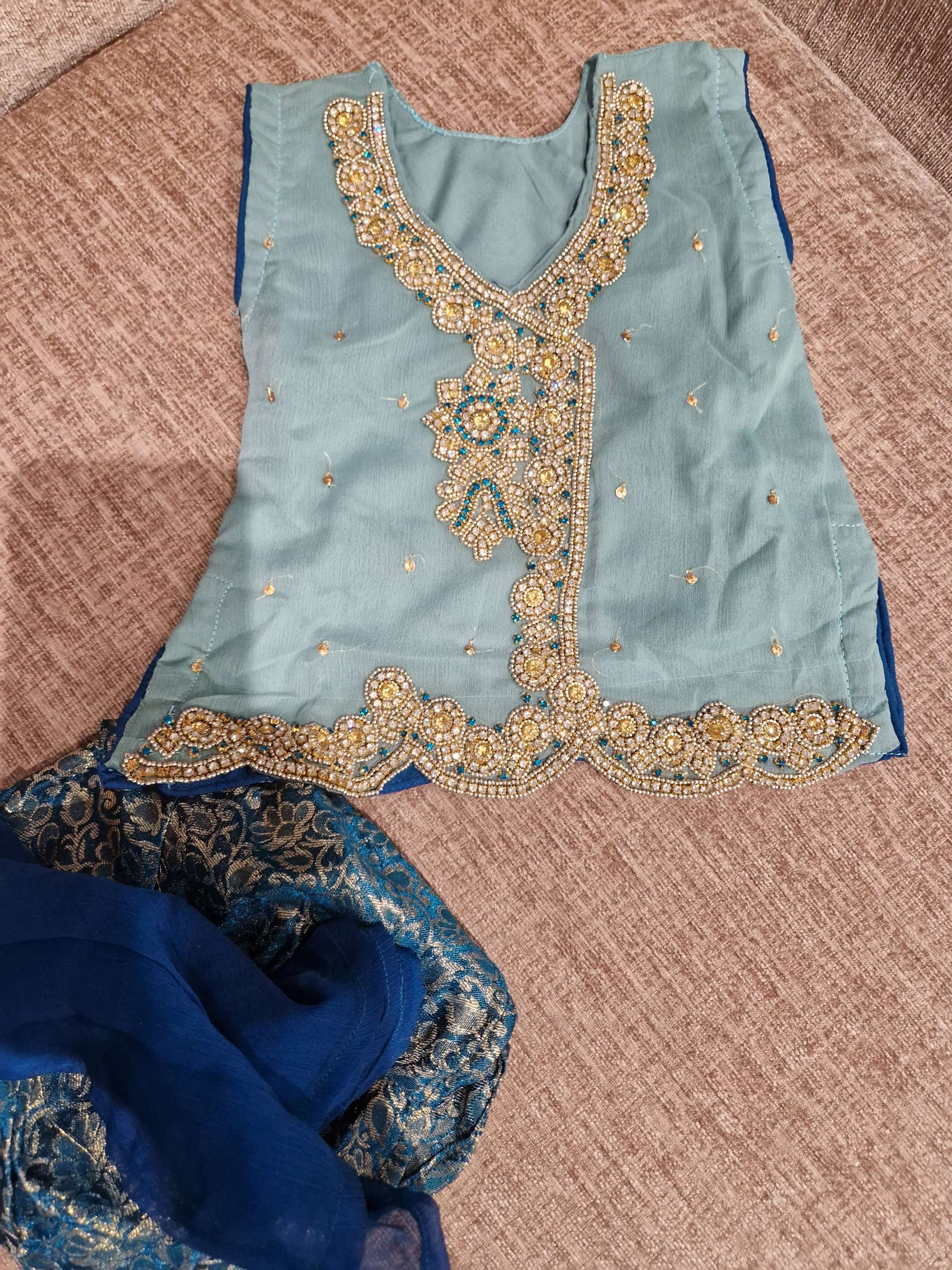 Blue/teal Gharara