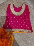 Dark Pink/Orange Gharara