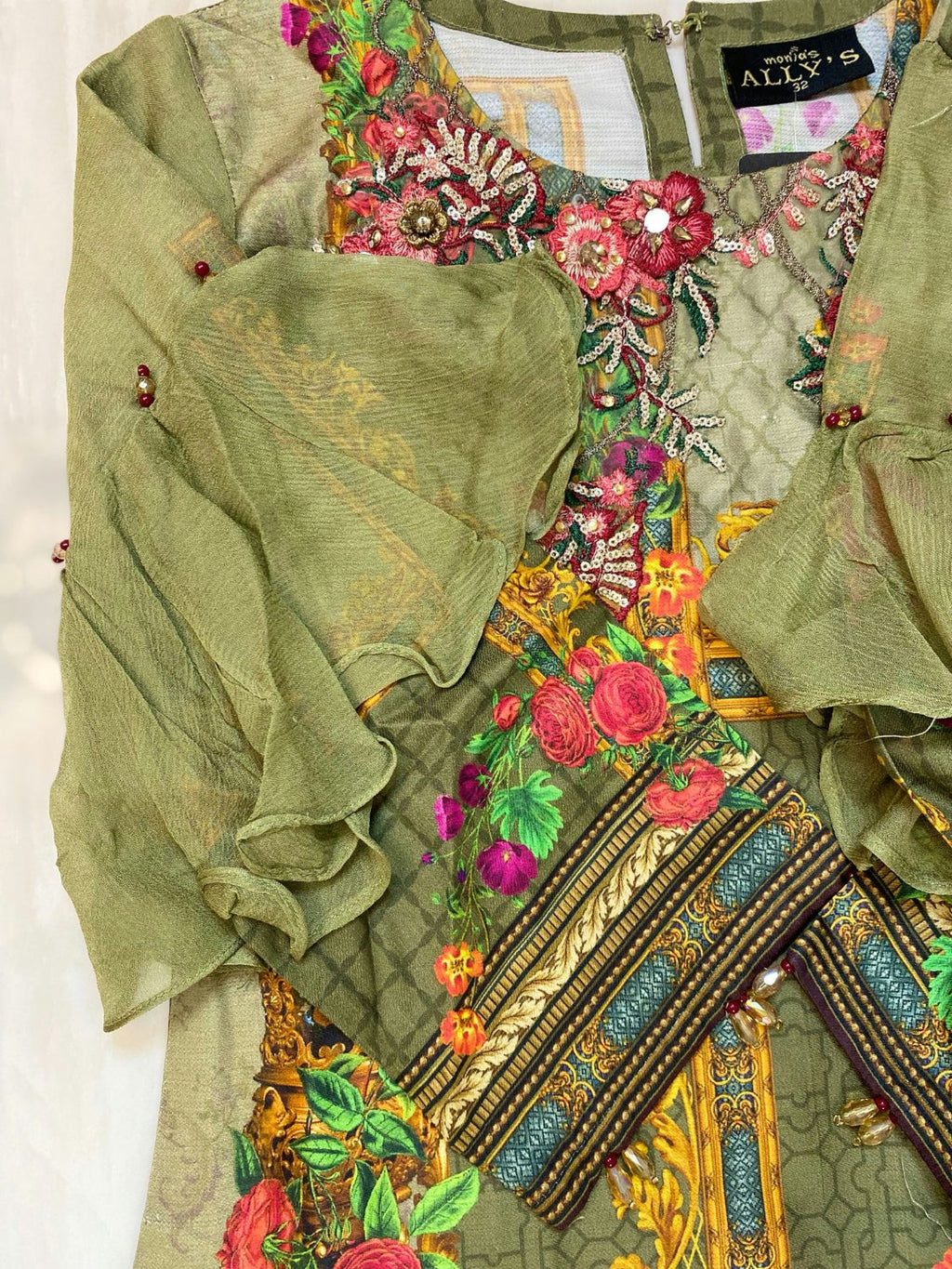 3 piece green winter cotton