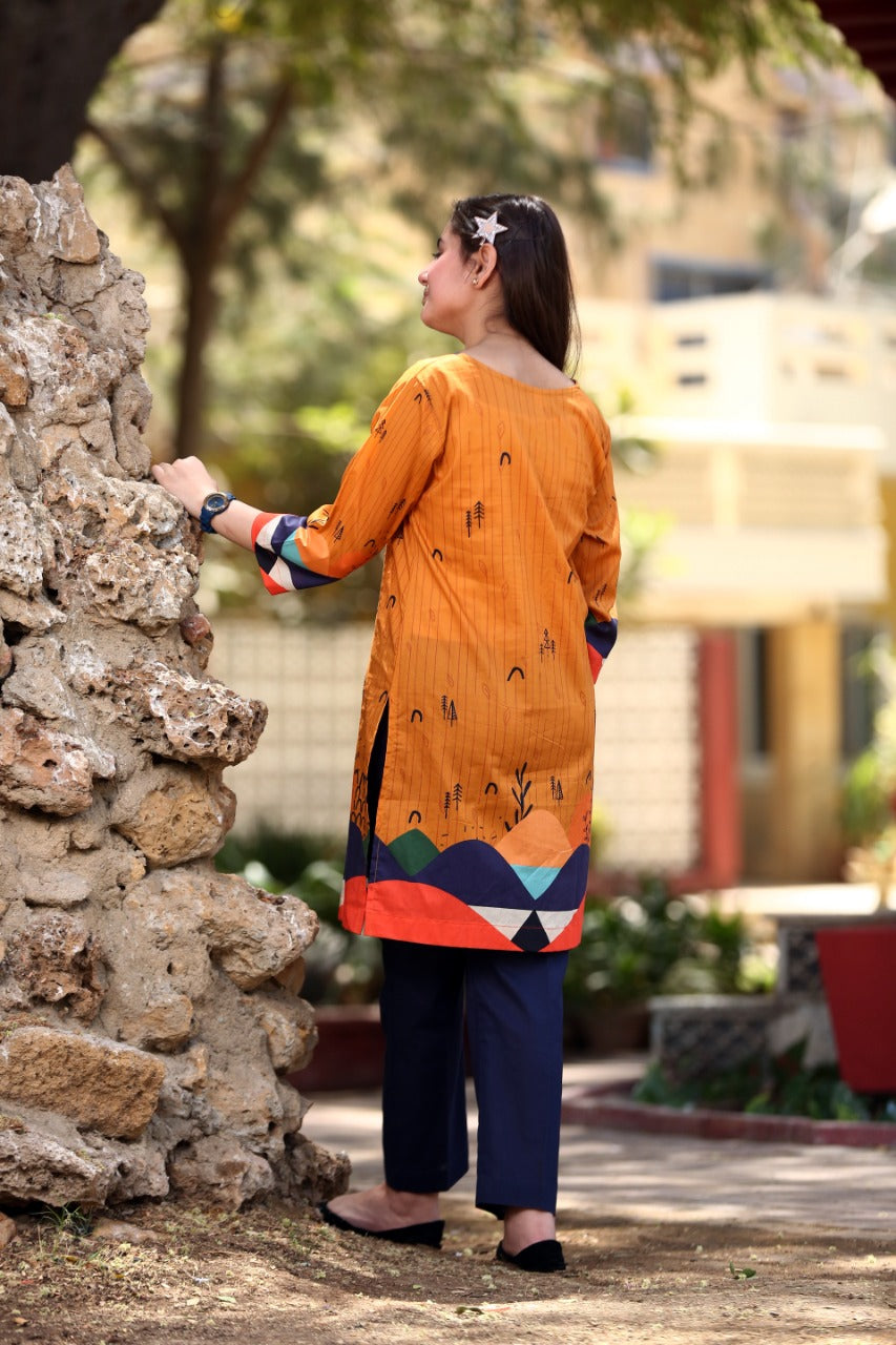 Waniya mustard 2 piece suit (6-7 years)