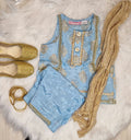 Blue Cotton Silk Family Outfits