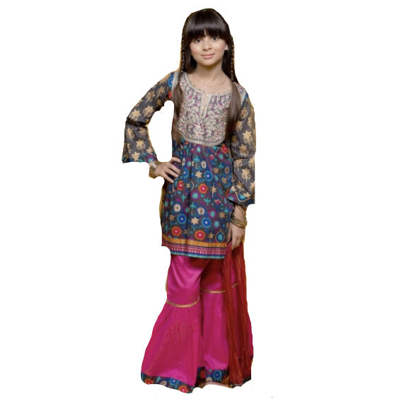 Senorita purple/ multi gharara (1-8 years)