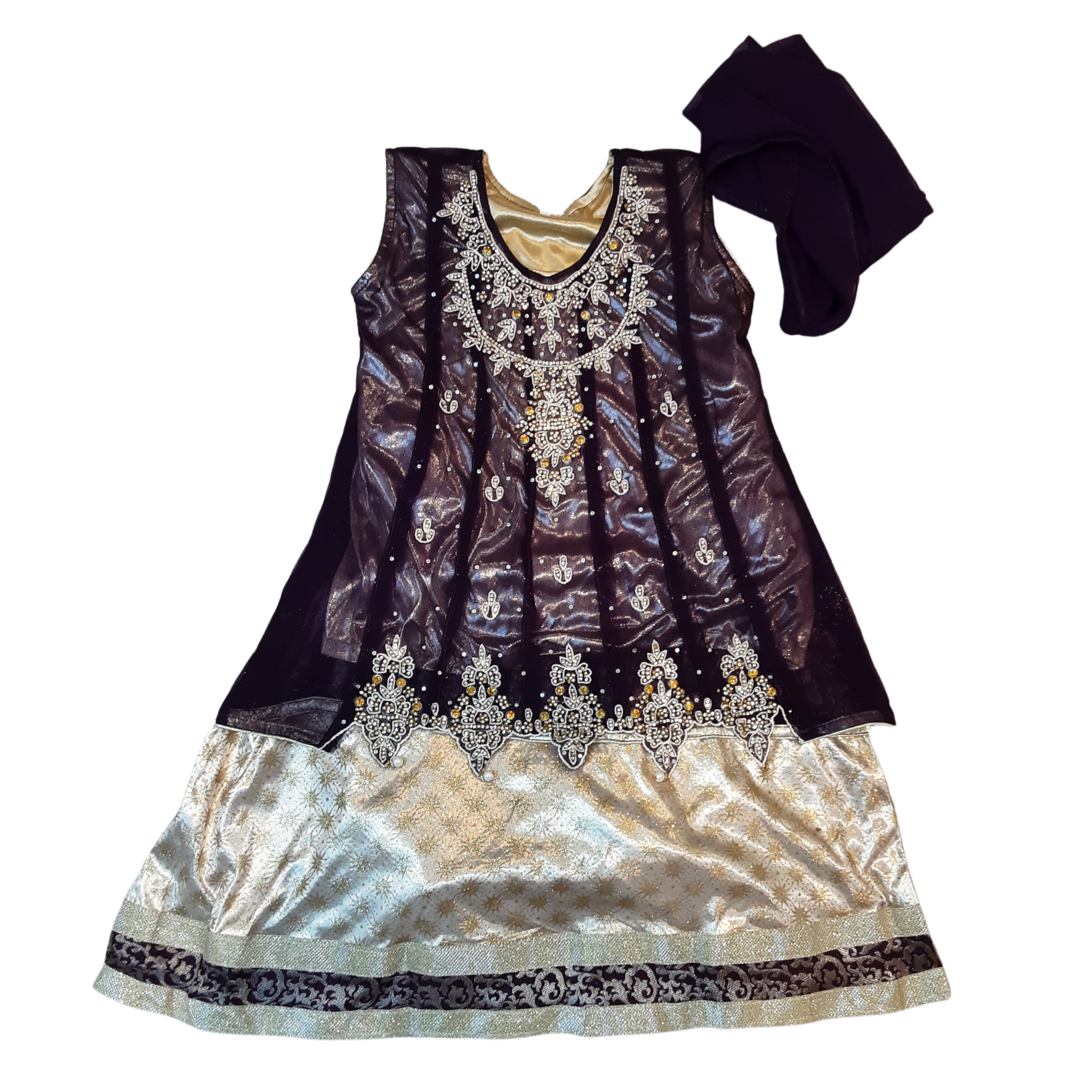 Purple/ gold with skirt