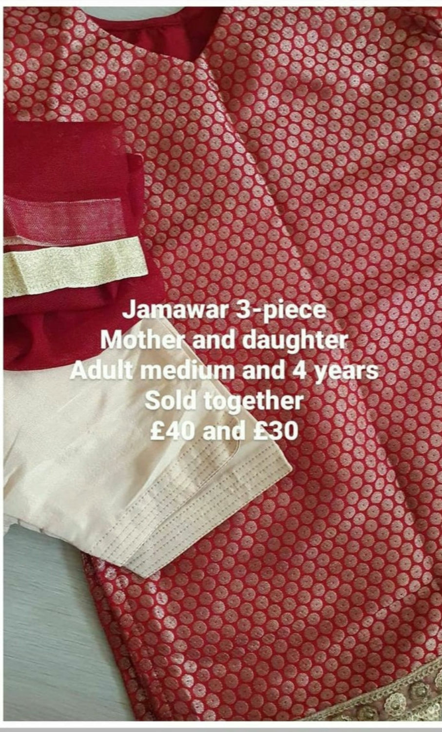 Twinning jamawar set 4 years and adult small-medium