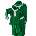 Emerald georgette and satin mother-daughter  gharara