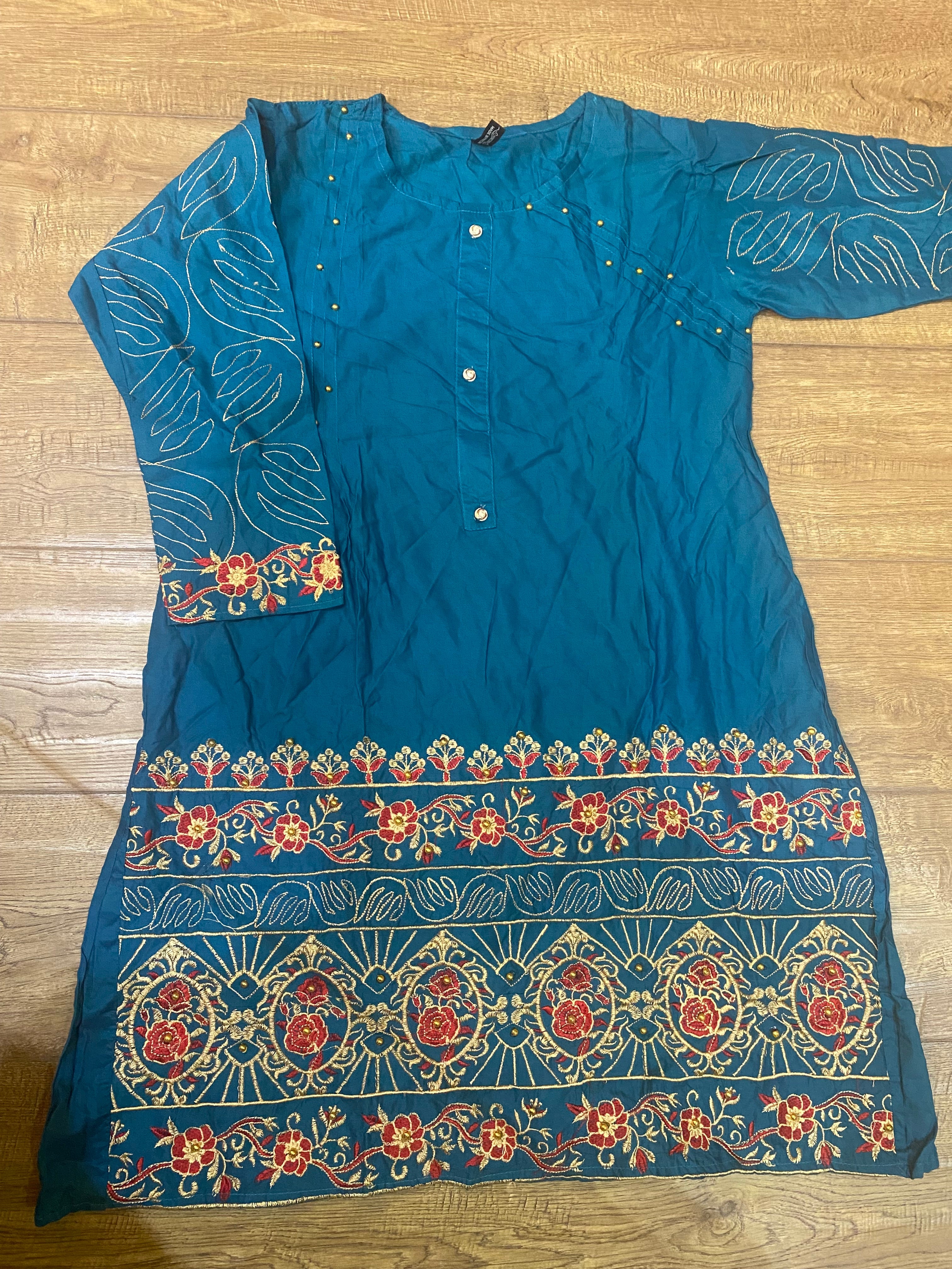 Teal kurta - Adult Small