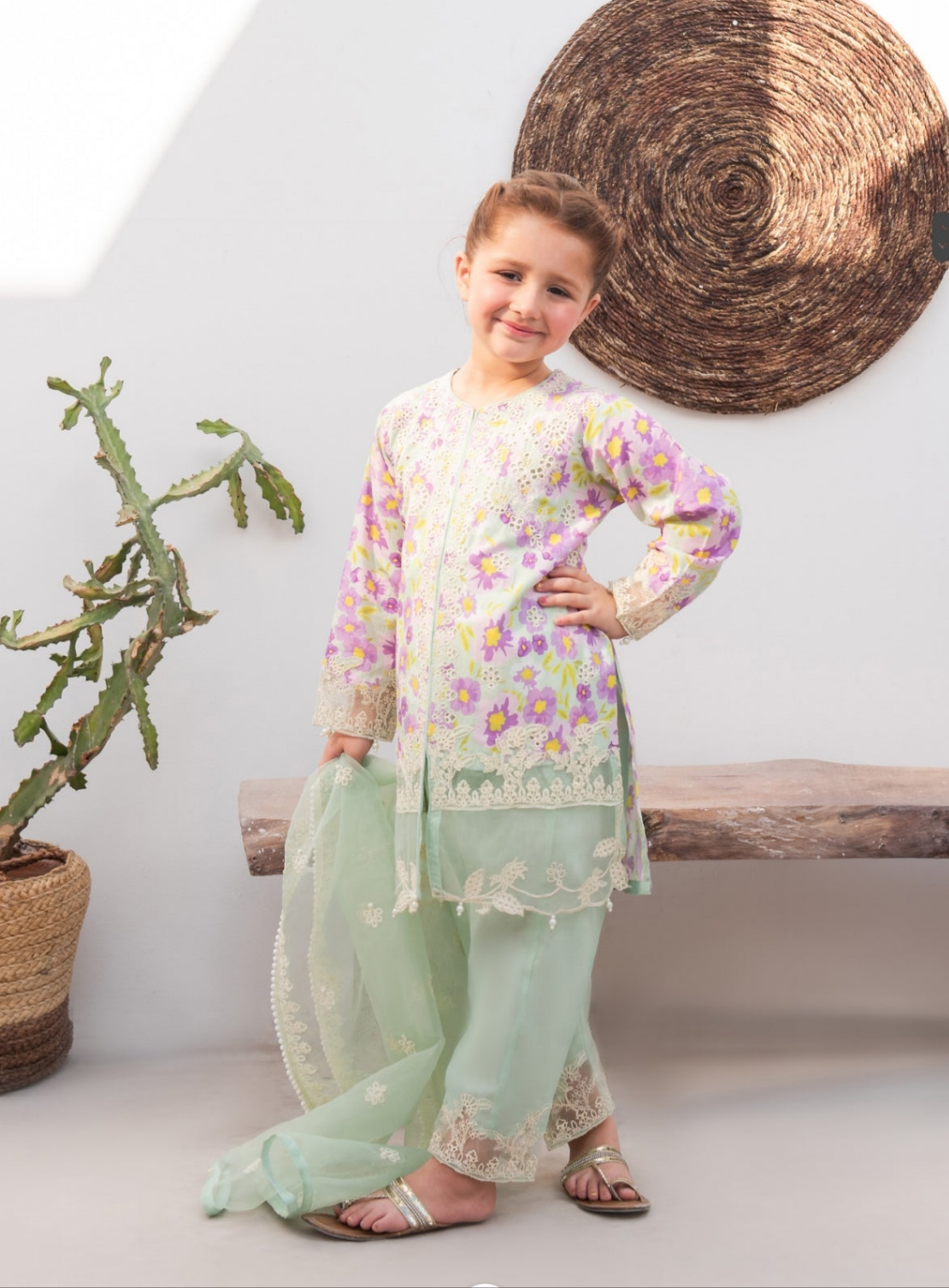 Allys Lilac and mint floral (5/6 yrs - Adult XL)