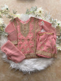 Pinky peach with gharara (3-6 months to 3-4)