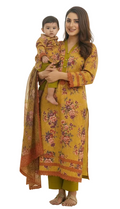 Mother Daughter- Yellow Chiken and Korean lawn (0-6 years Adult XS-XXL)-