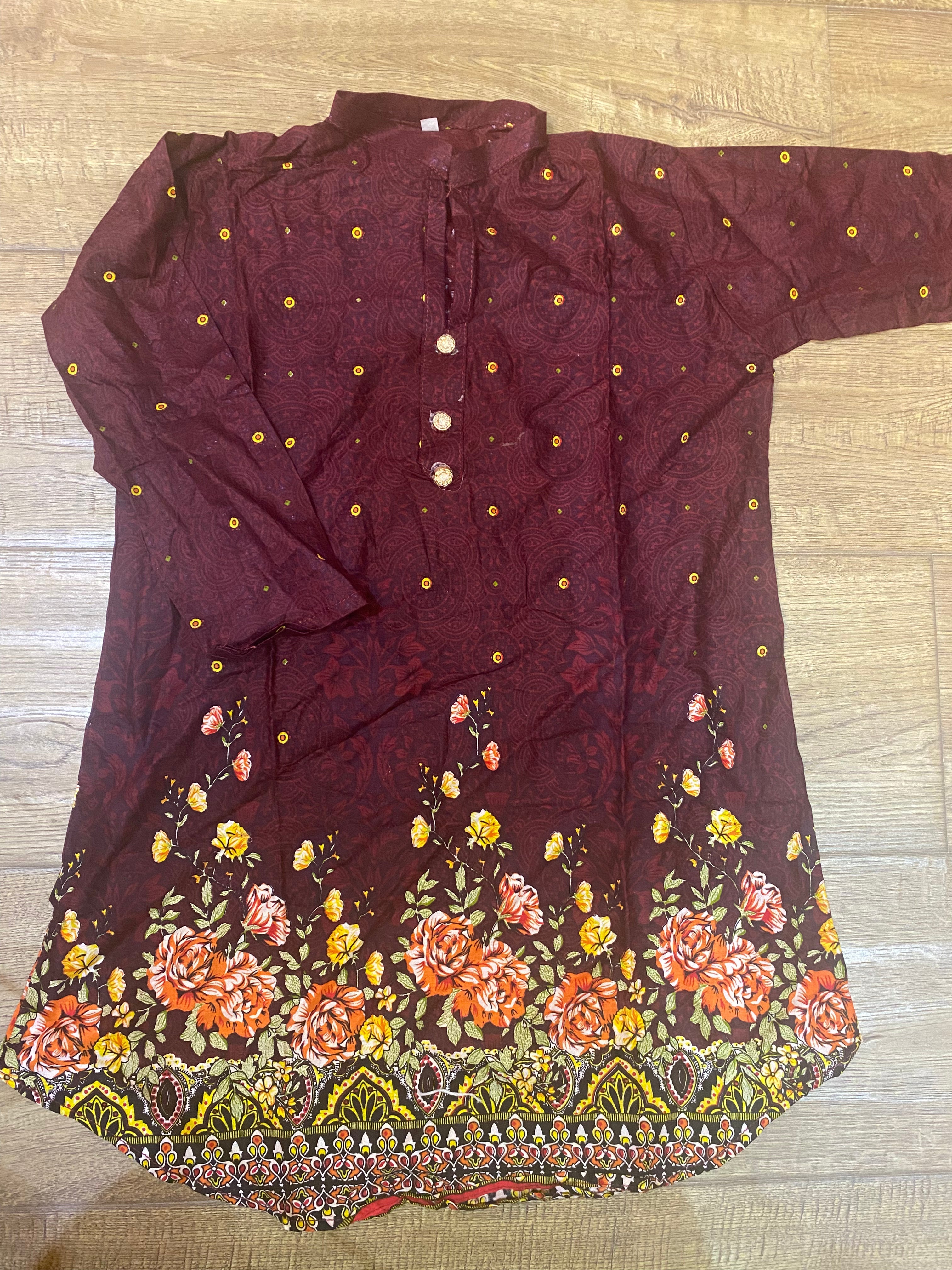 Maroon kurta 8-9 years