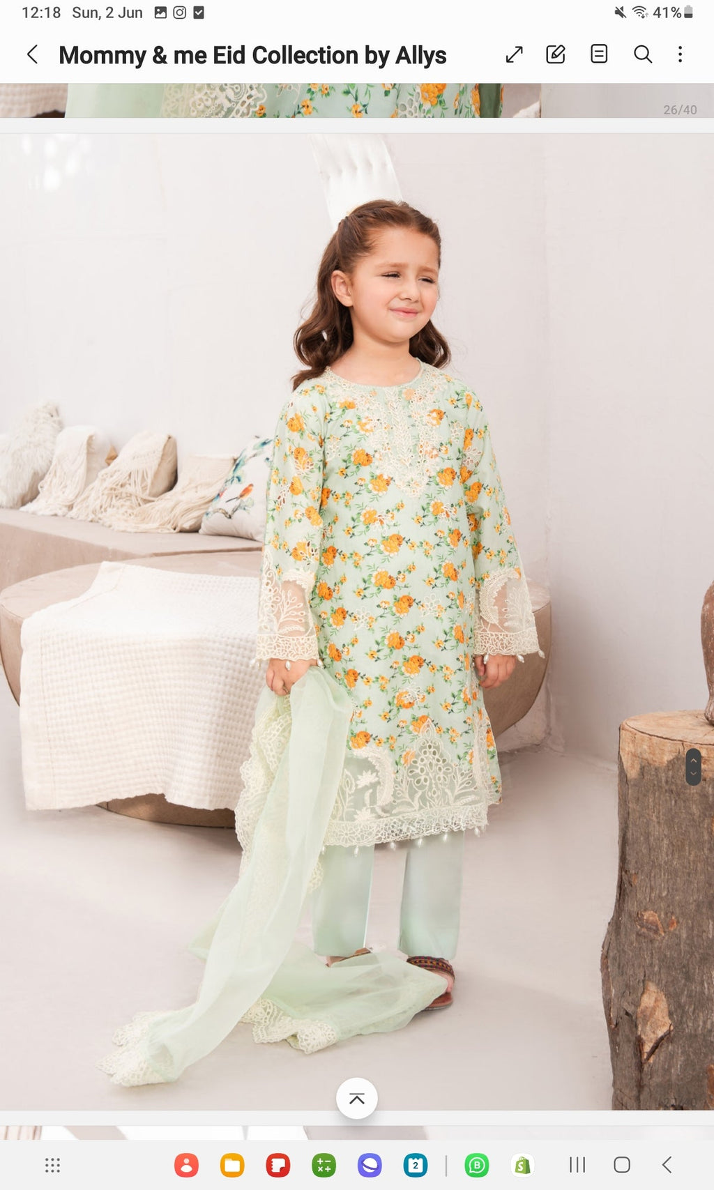 Allys green floral (5/6 yrs - Adult XL)