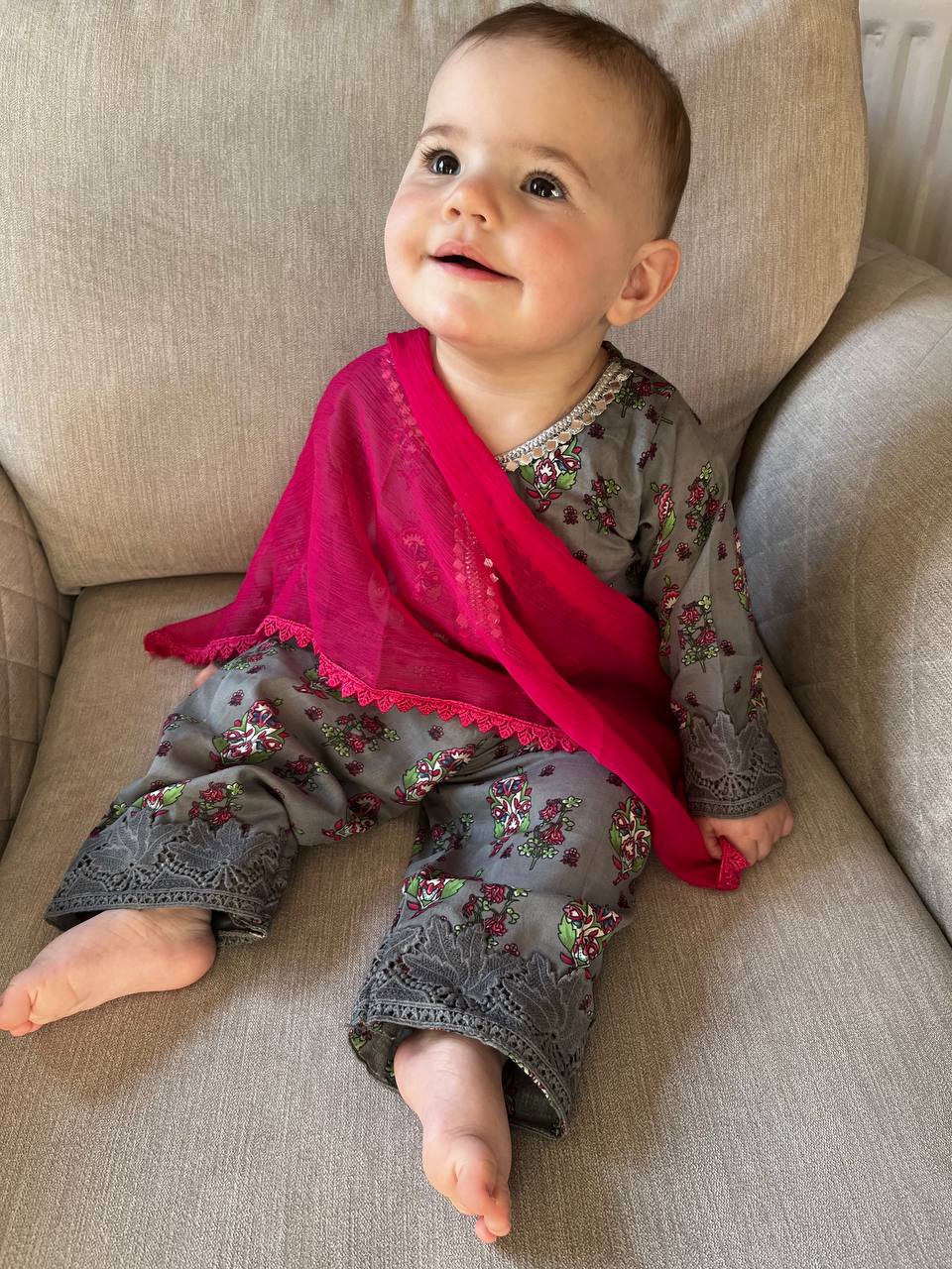 Grey/pink mother daughter co-ord (0-xxxl)