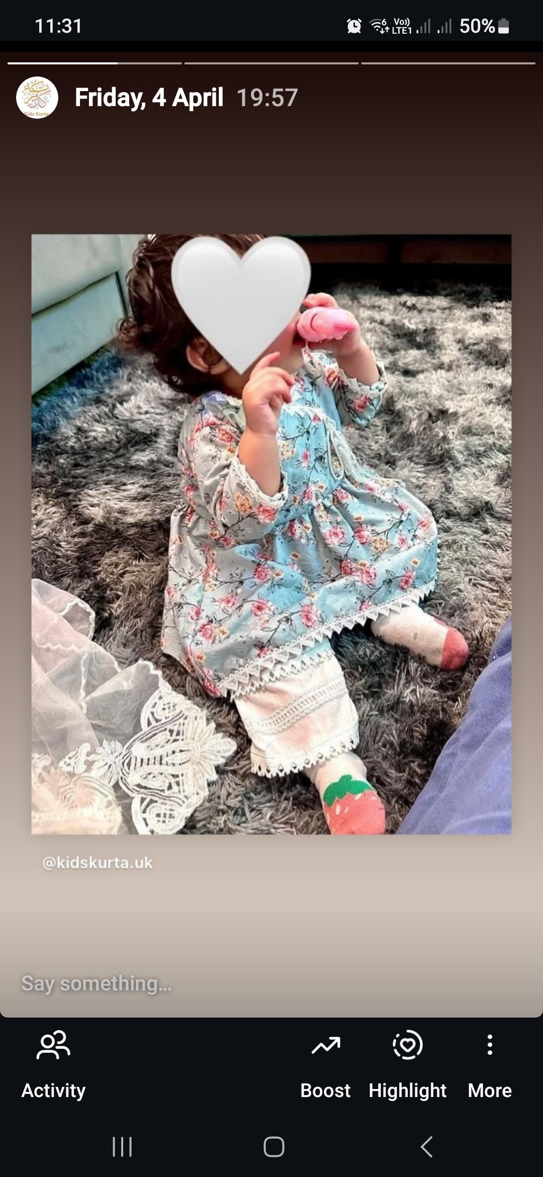 Blue floral chicken frock- 3 piece (3-6 months,  6-9 months and 1-2 years)