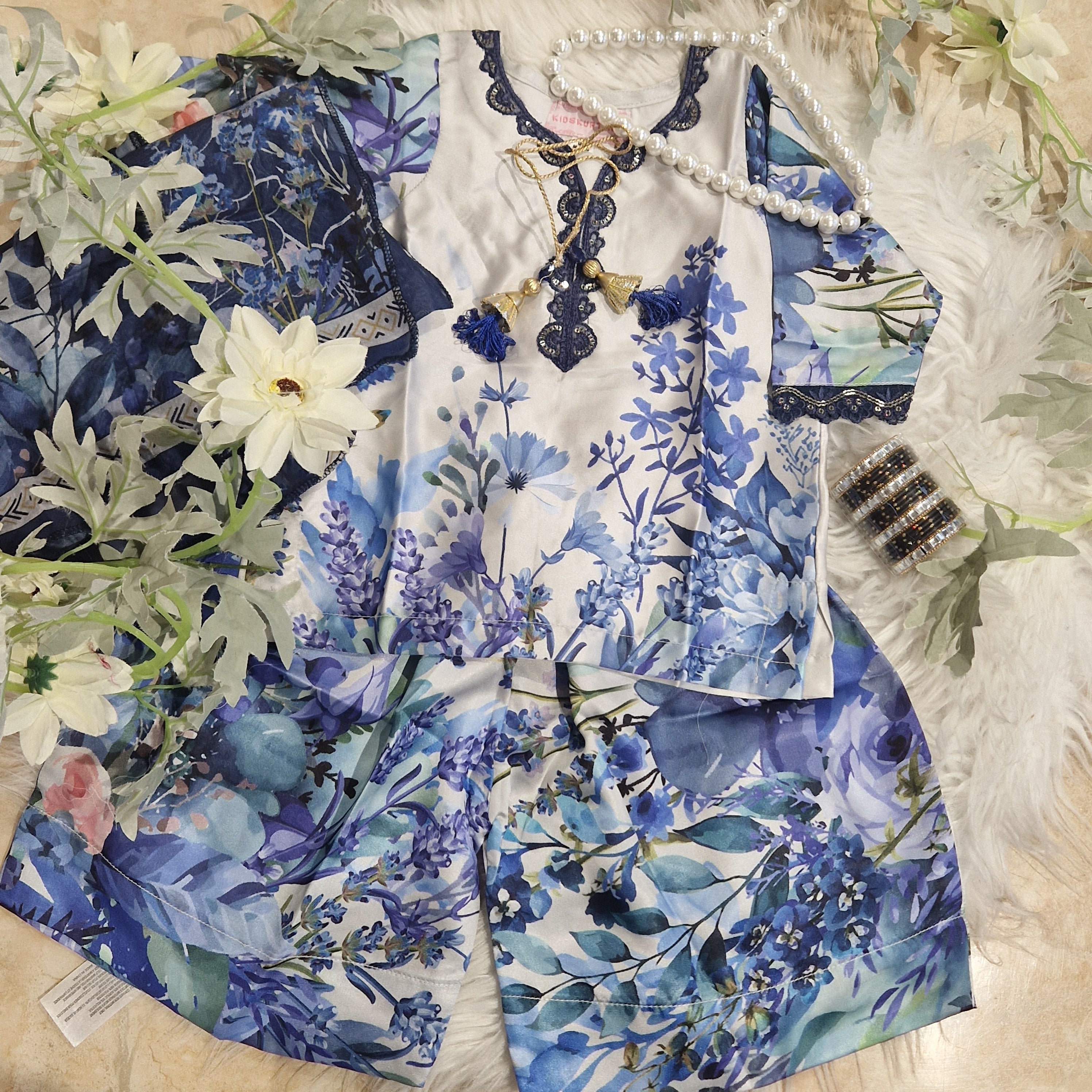 SIJJAL Blue Floral - 💙 (0-3 months to Adult XXXL)