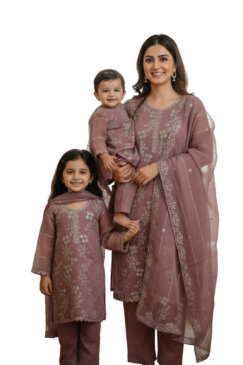 Mother Daughter- Mauve sequinned (0-3 months to 2-3 years)(Mum XS to XL)