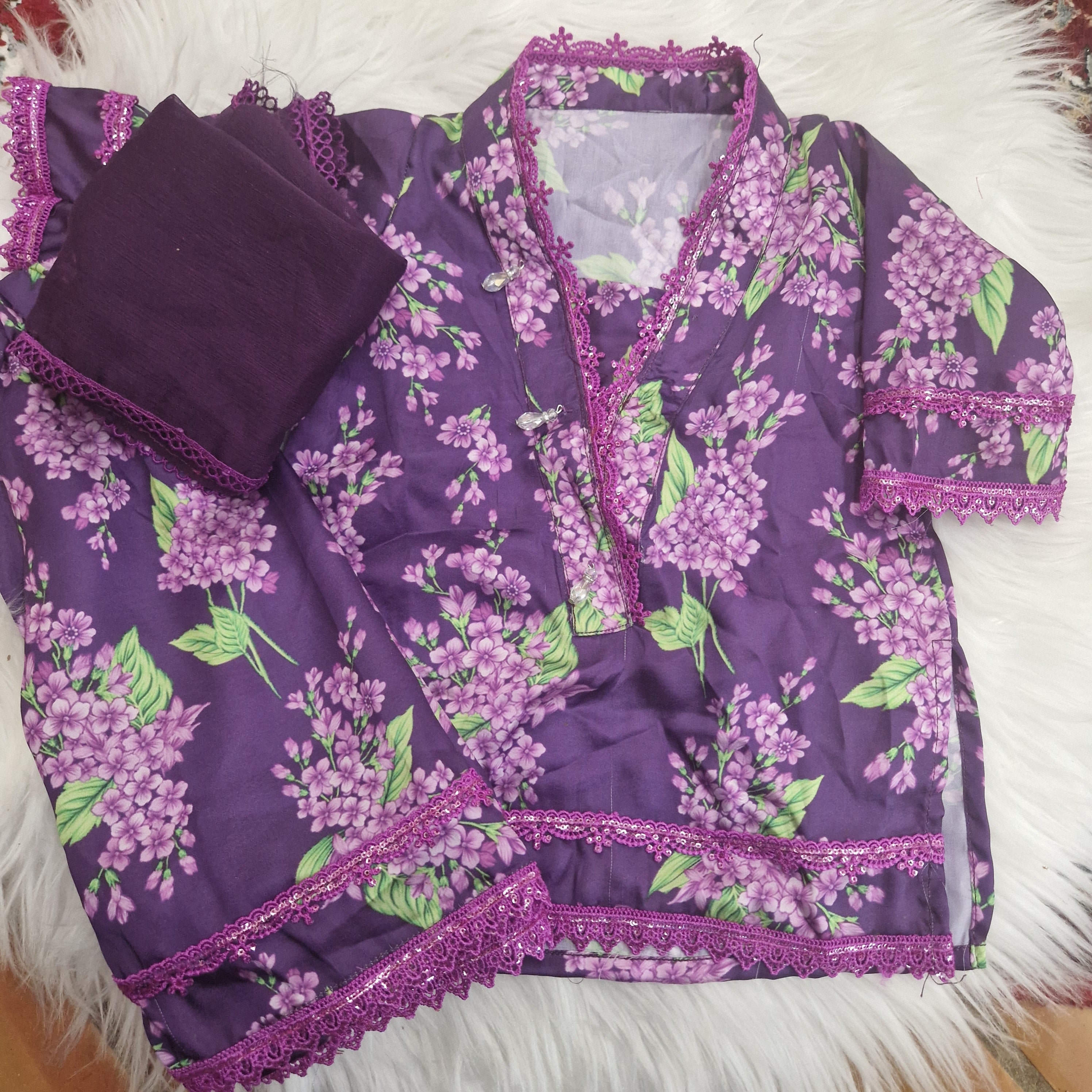 Dark purple silk mother daughter (0 months-adult XXXL)