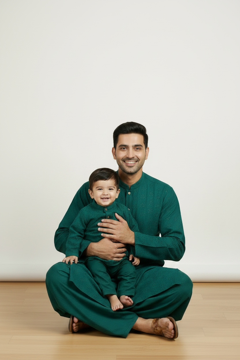 Emerald Green shalwar kameez (0-3 months to Adult XXL)