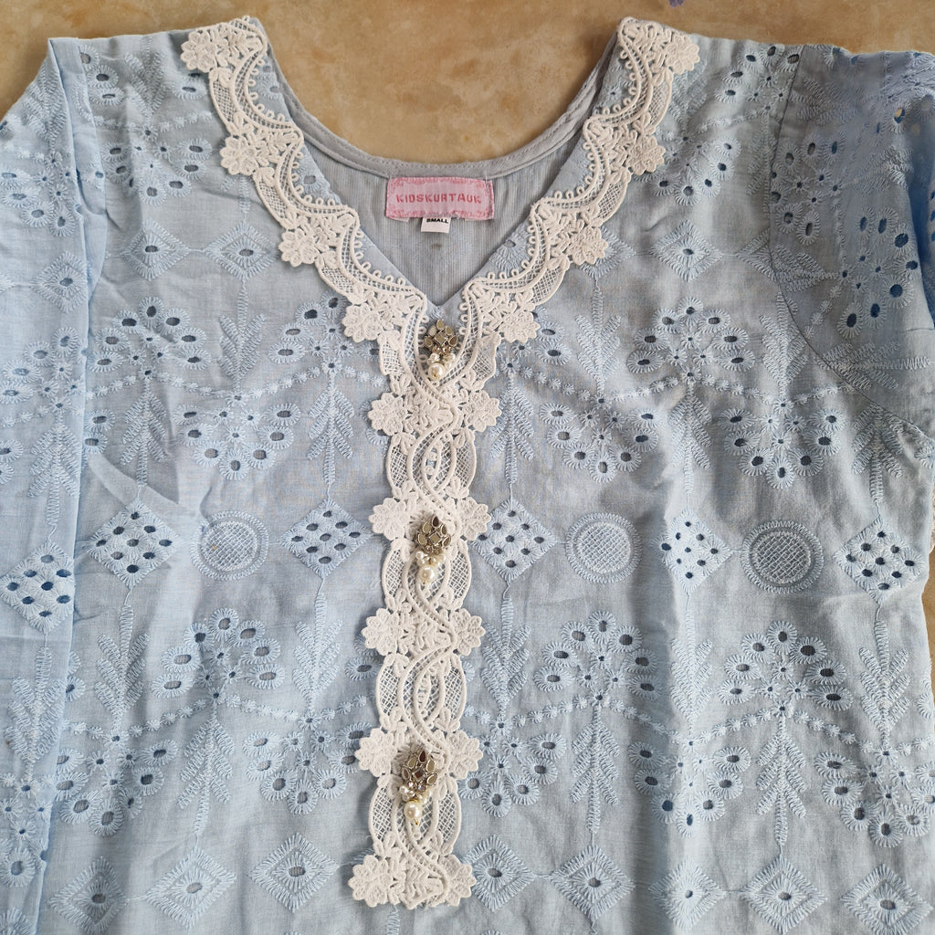 🩵Shaila Powder blue gharara(0-3 months to Adult XXL)