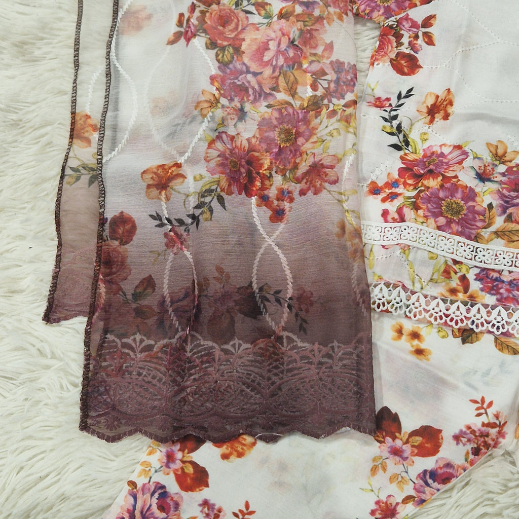 Mother daughter- Pink and burgundy floral chiken (0-XXL)