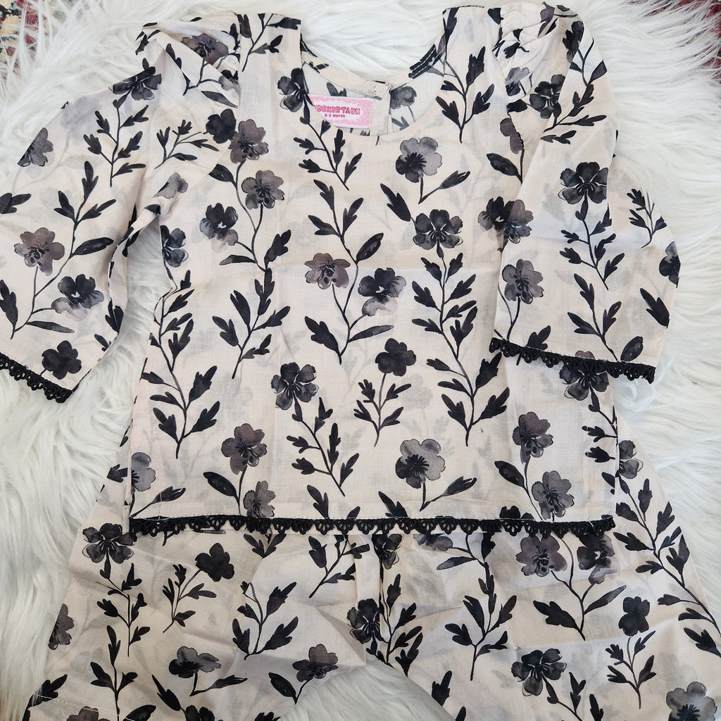 Black floral co ord (0-XL) mother daughter